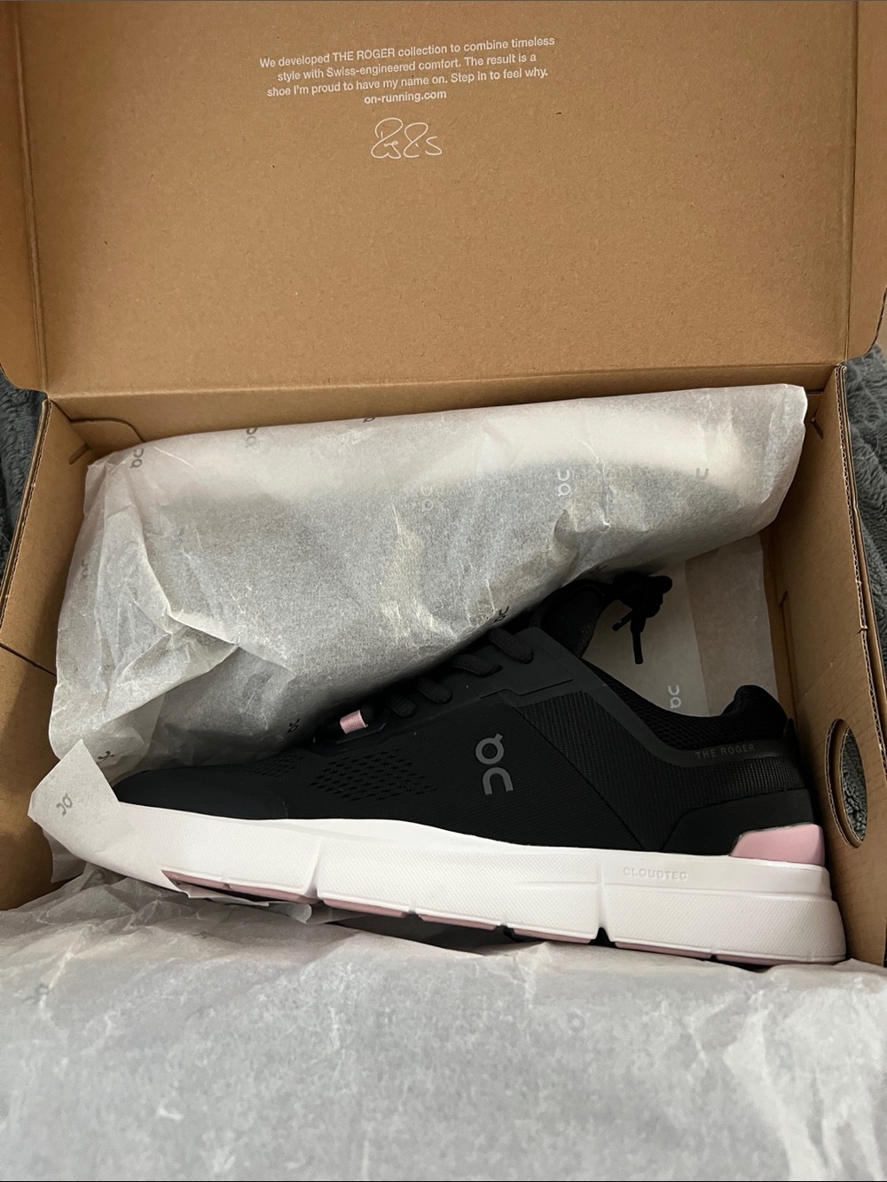 On Cloud The Roger Spin Zephyr Sneakers Black Women’s 8 NWT Comfort Shoes - Picture 10 of 10